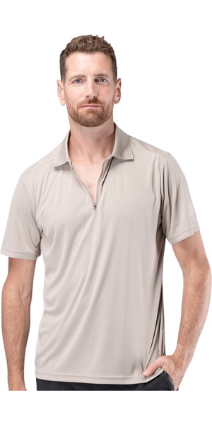 2026 Zhik Hombres Polo De Manga Corta UVactive ATP-0086-M - Stone